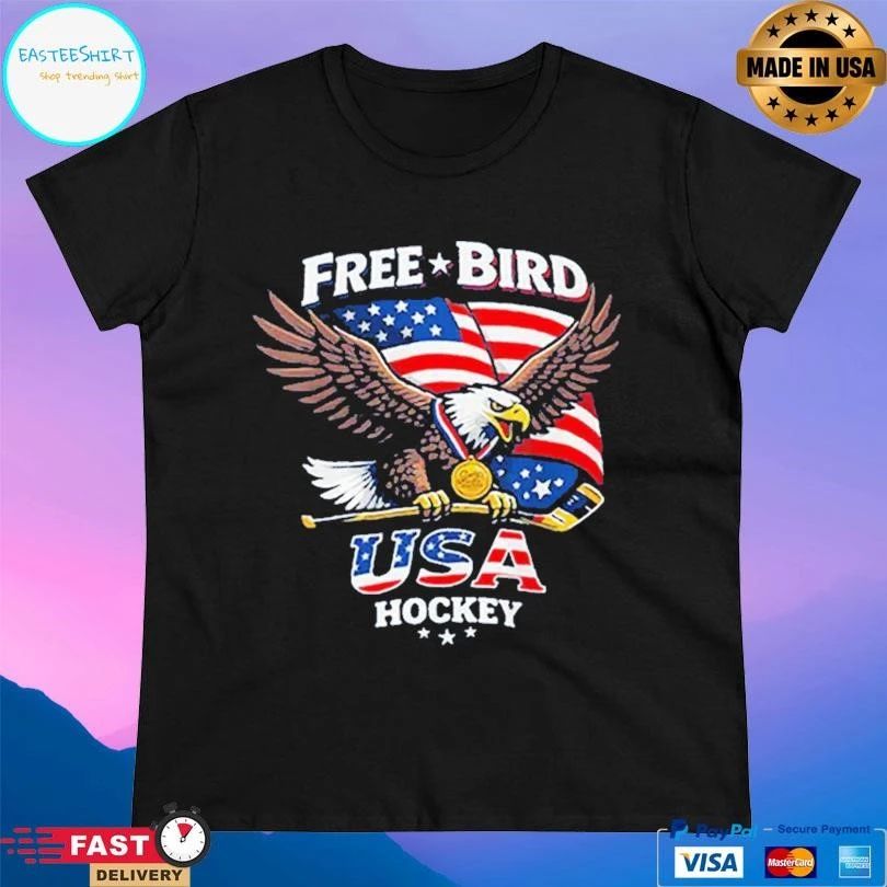 Free Bird Usa Hockey Gold Medal Hockey 2026 T-shirts