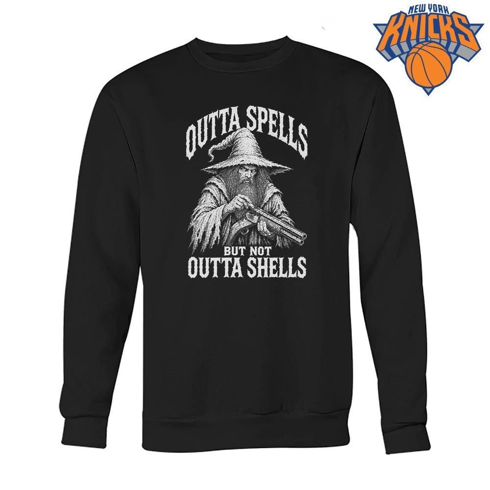 Outta Spells But Not Outta Shells Badass Wizard Shotgun Meme Shirt