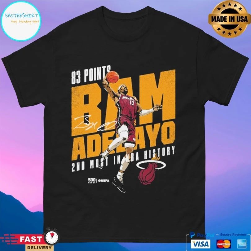 Bam Adebayo Miami Heat 83 Points 2nd Most In Nba History T-shirts