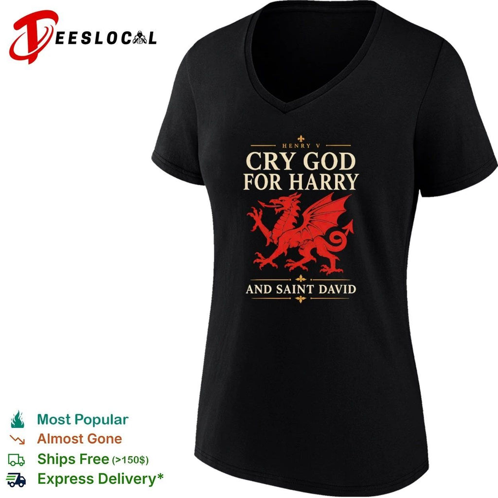 Henry V Cry God for Harry and Saint David T-shirt