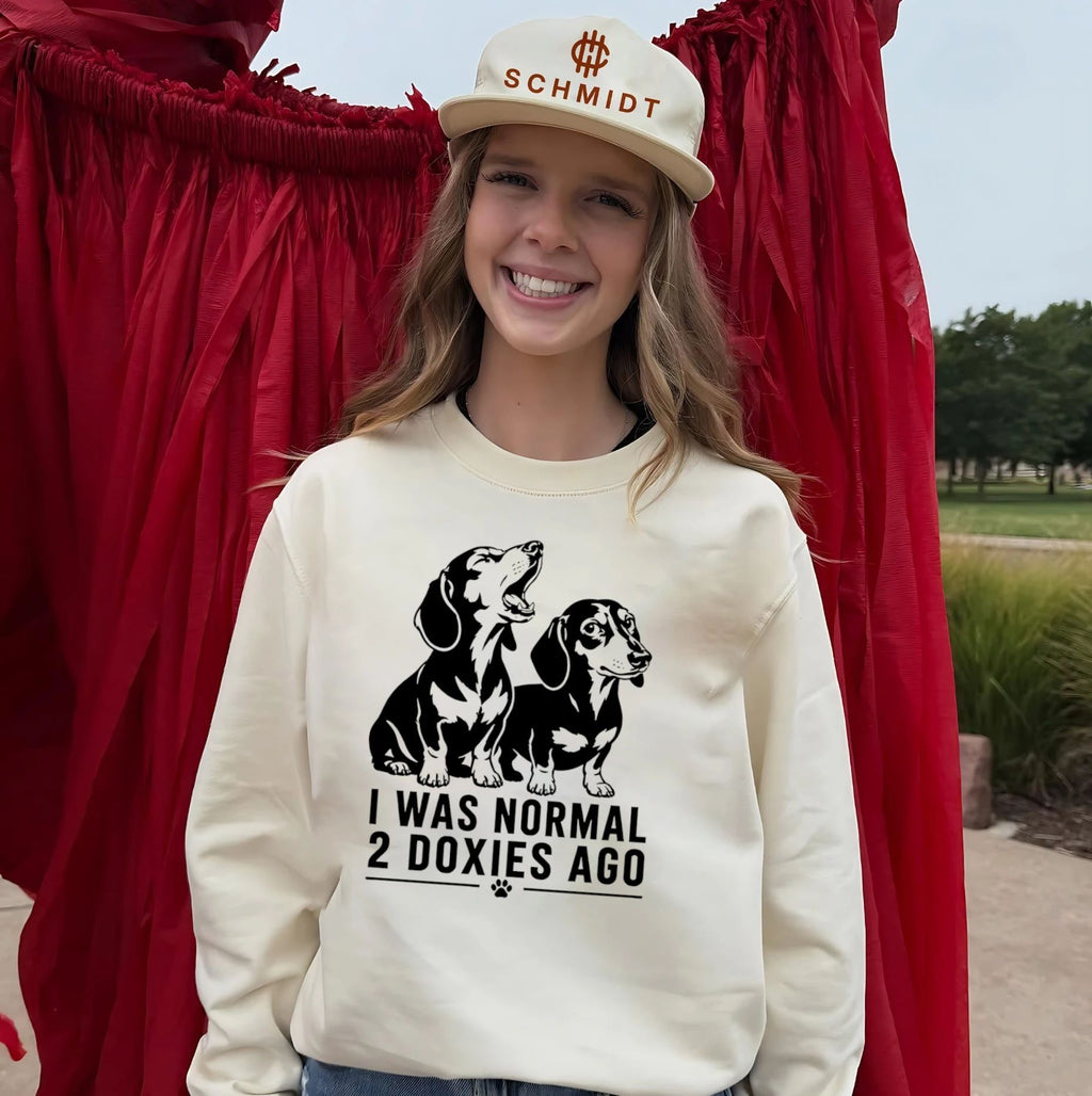I was normal 2 Doxies ago graphic dog shirt