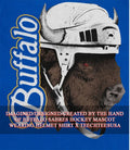Buffalo Sabres Hockey mascot wearing helmet shirt