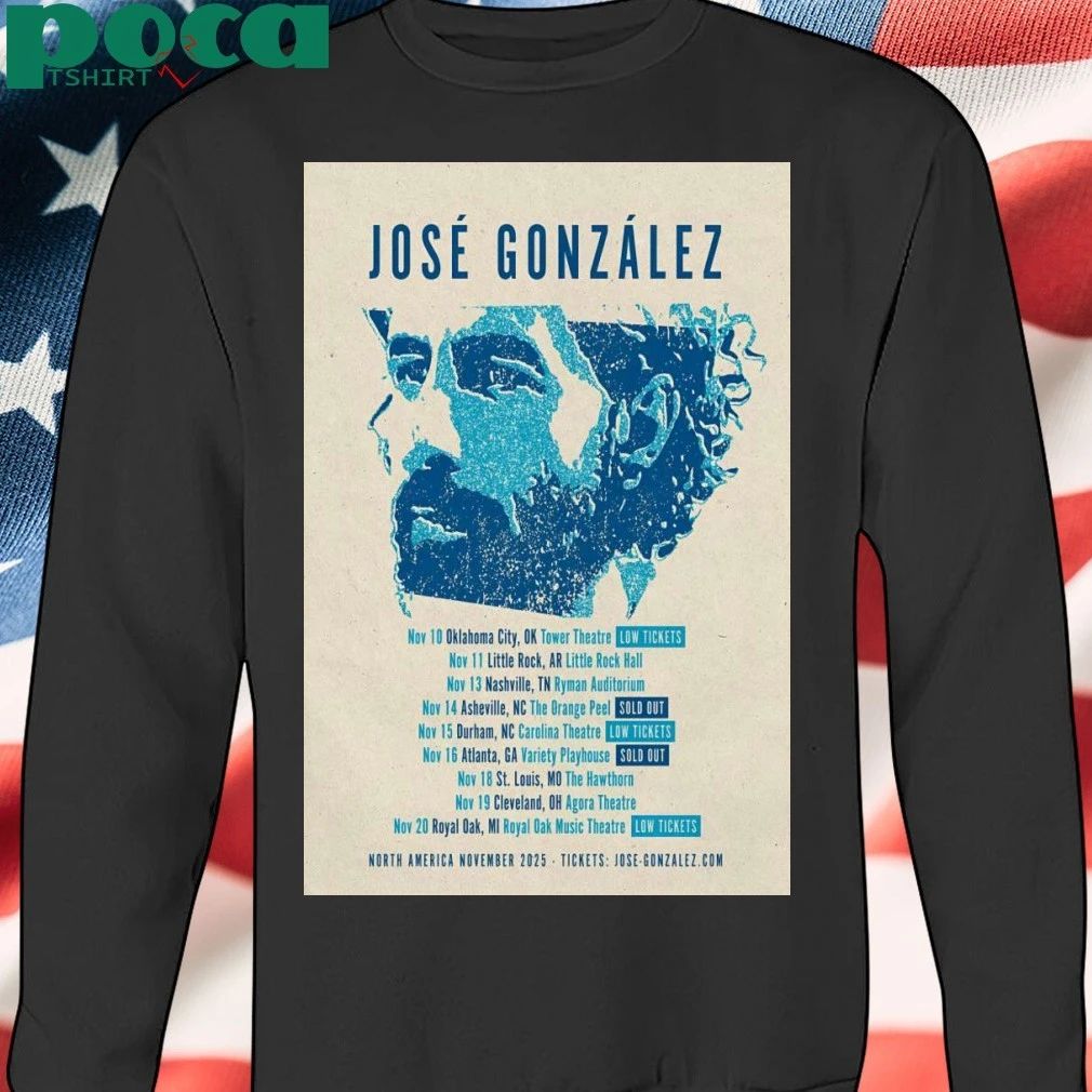 Jose Gonzalez North America Tour 2025 Poster T-shirt