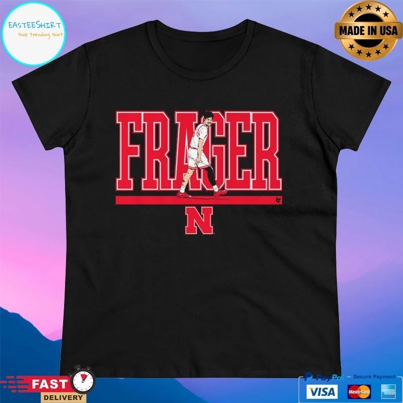 Nebraska Cornhuskers Men’s Basketball Braden Frager Name Pose T-shirt