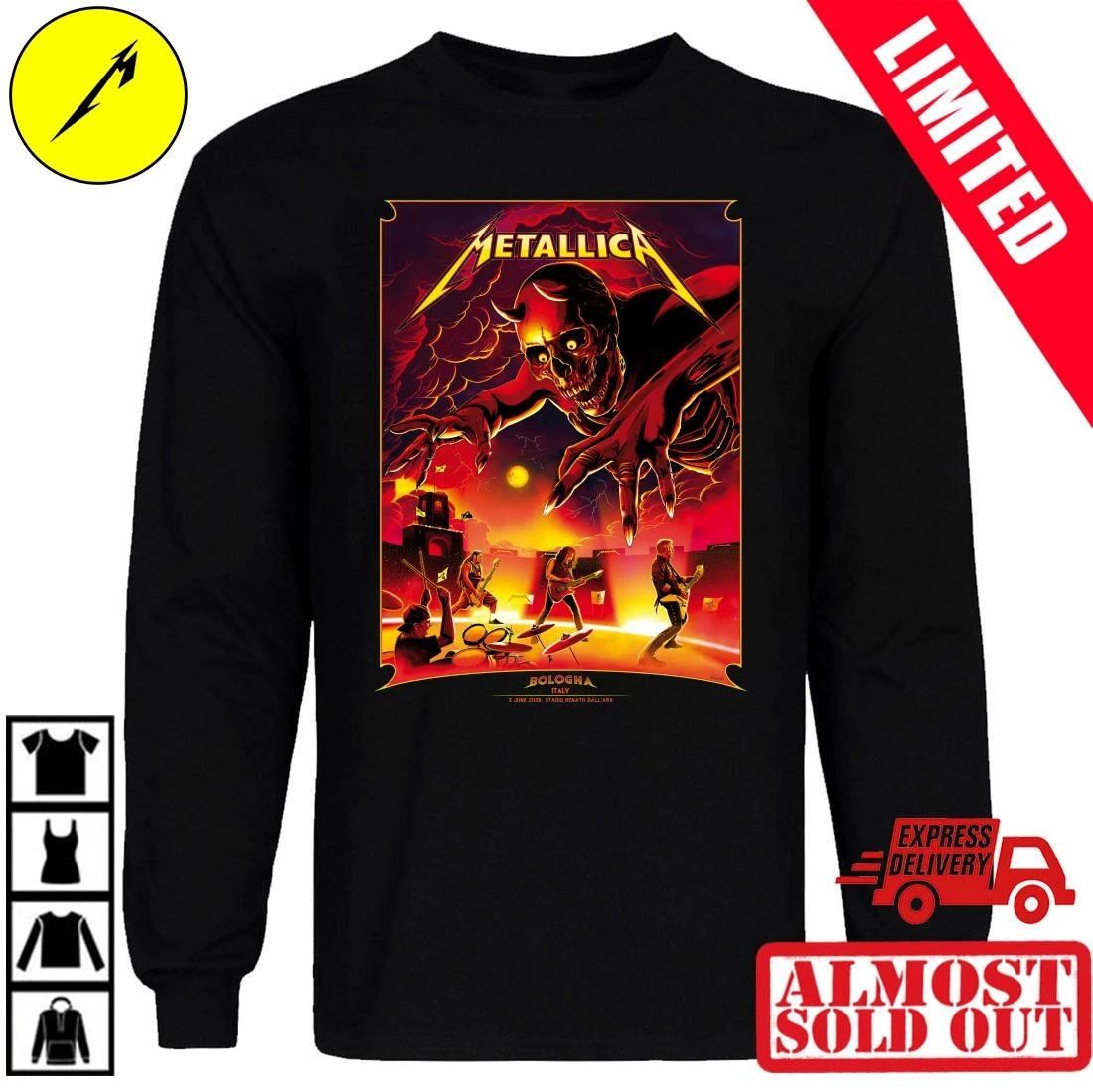 Metallica Bologna 2026 T-Shirt Pop-Up Shop Exclusive