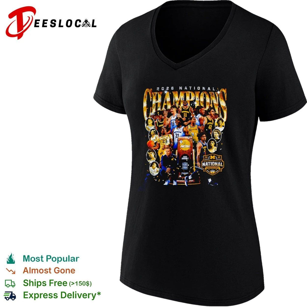 2026 Michigan Wolverines National Champions NCAA Men’s Basketball T-shirt
