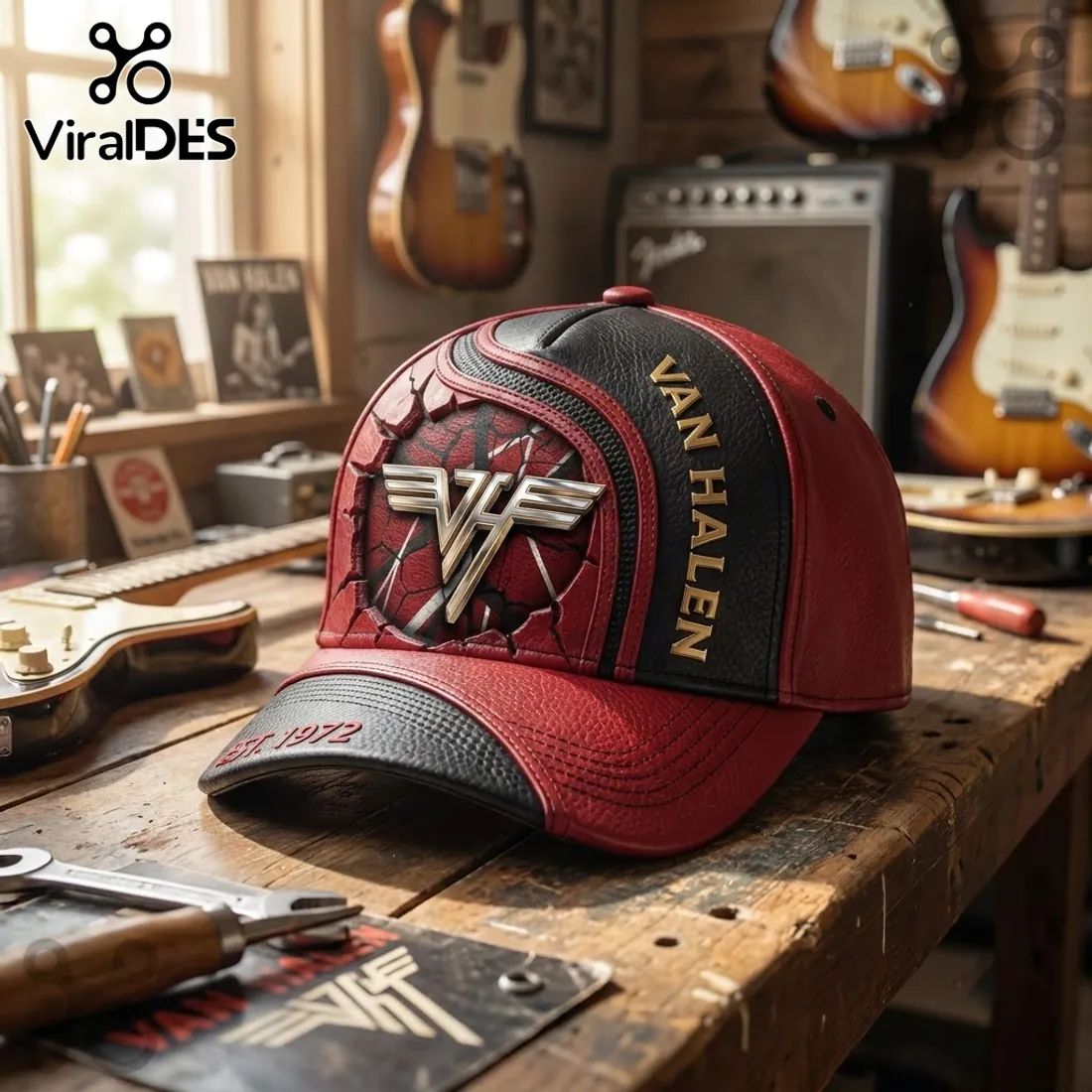 Van Halen Logo Red and Black Baseball Cap