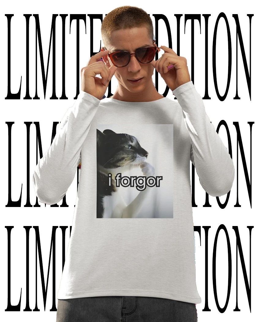 I Forgor Meme Funny Thinking Cat shirt