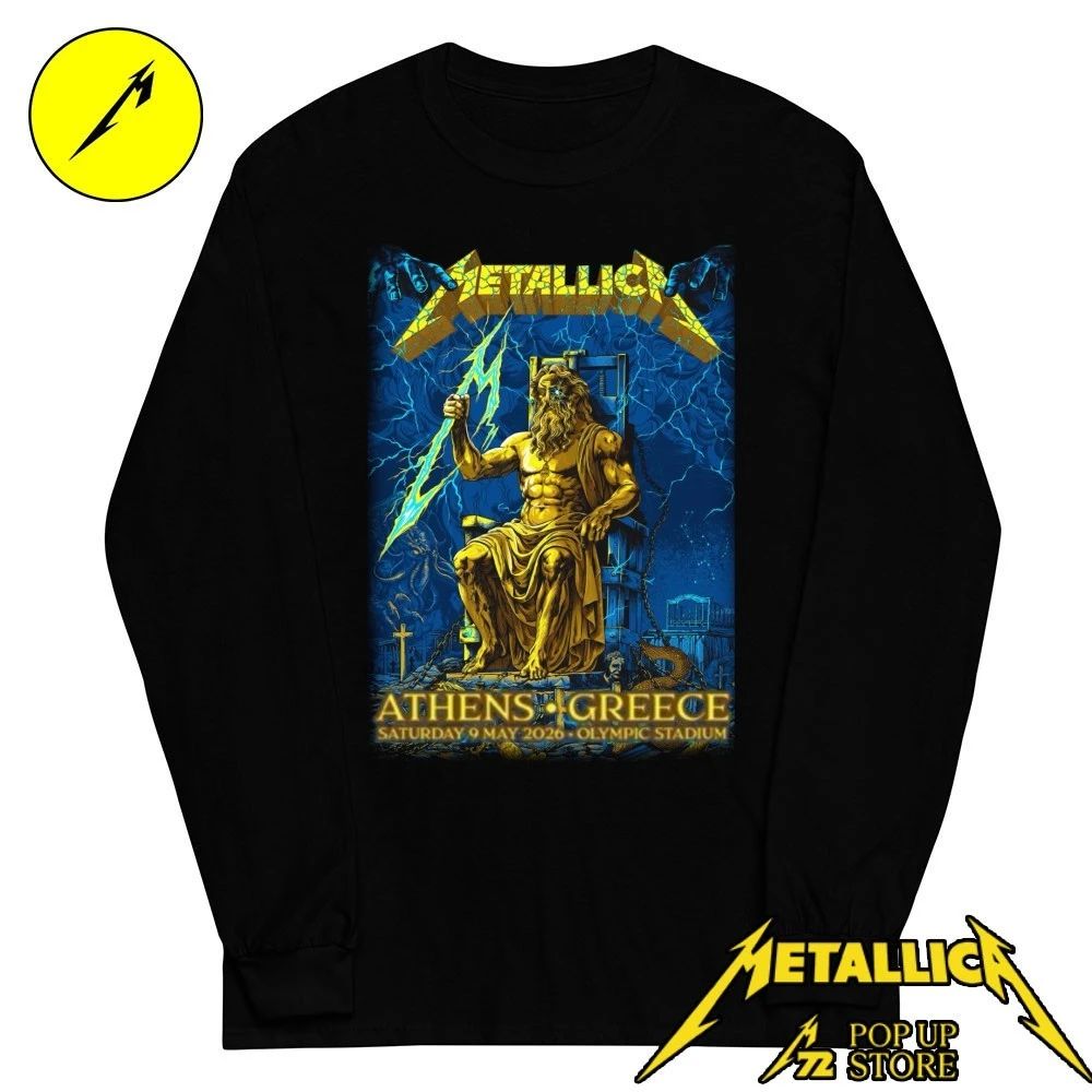 Metallica M72 Athens Greece 2026 Limited Edition Show Poster At Olympic Stadium On 9 May 2026 Zeus The King Of Gods Shirt