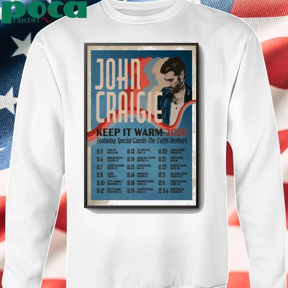 Poster John Craigie 2025 Keep It Warm Tour shirt