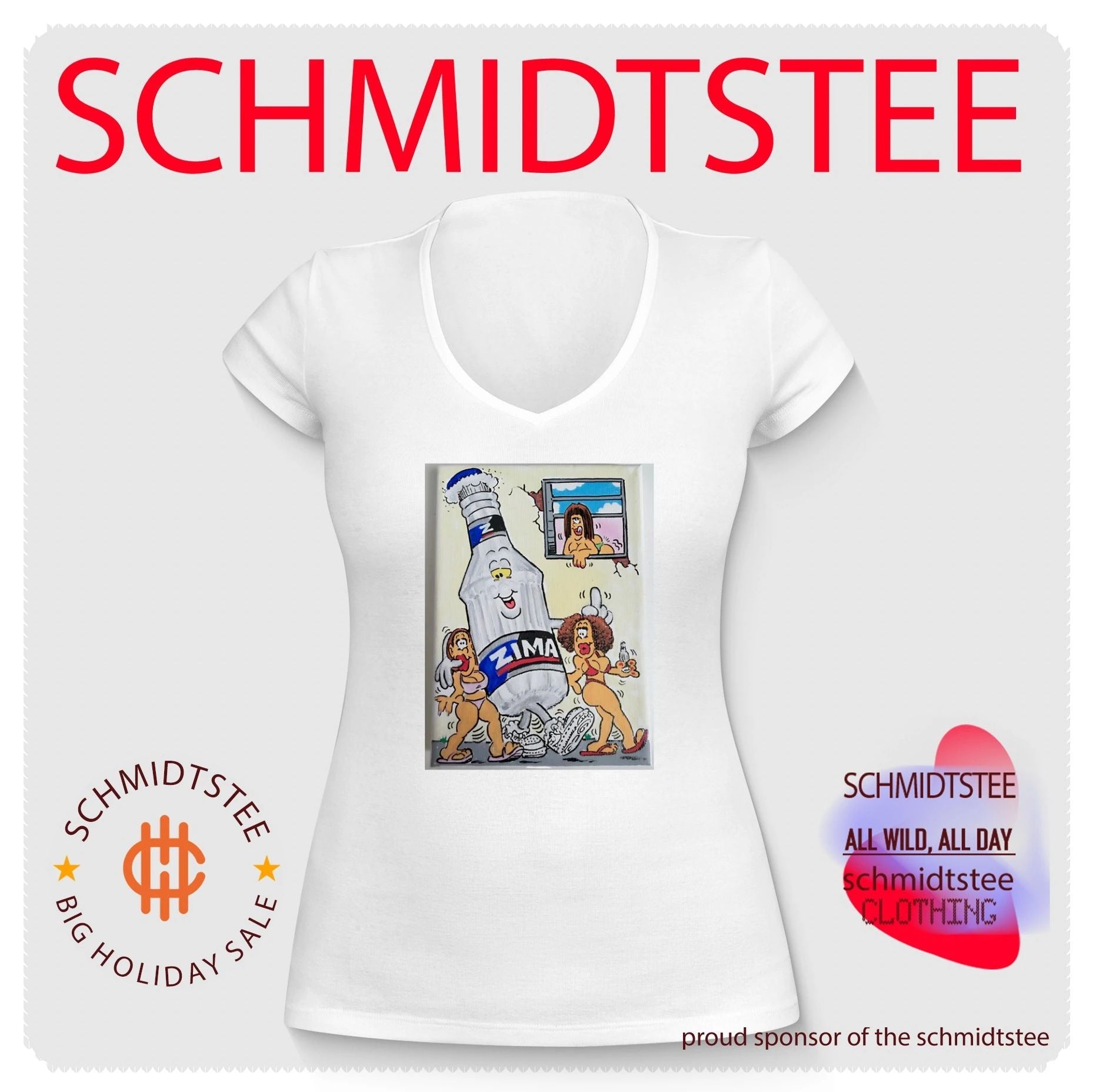 Zima Bottle Cartoon with Women 90s alcohol shirt