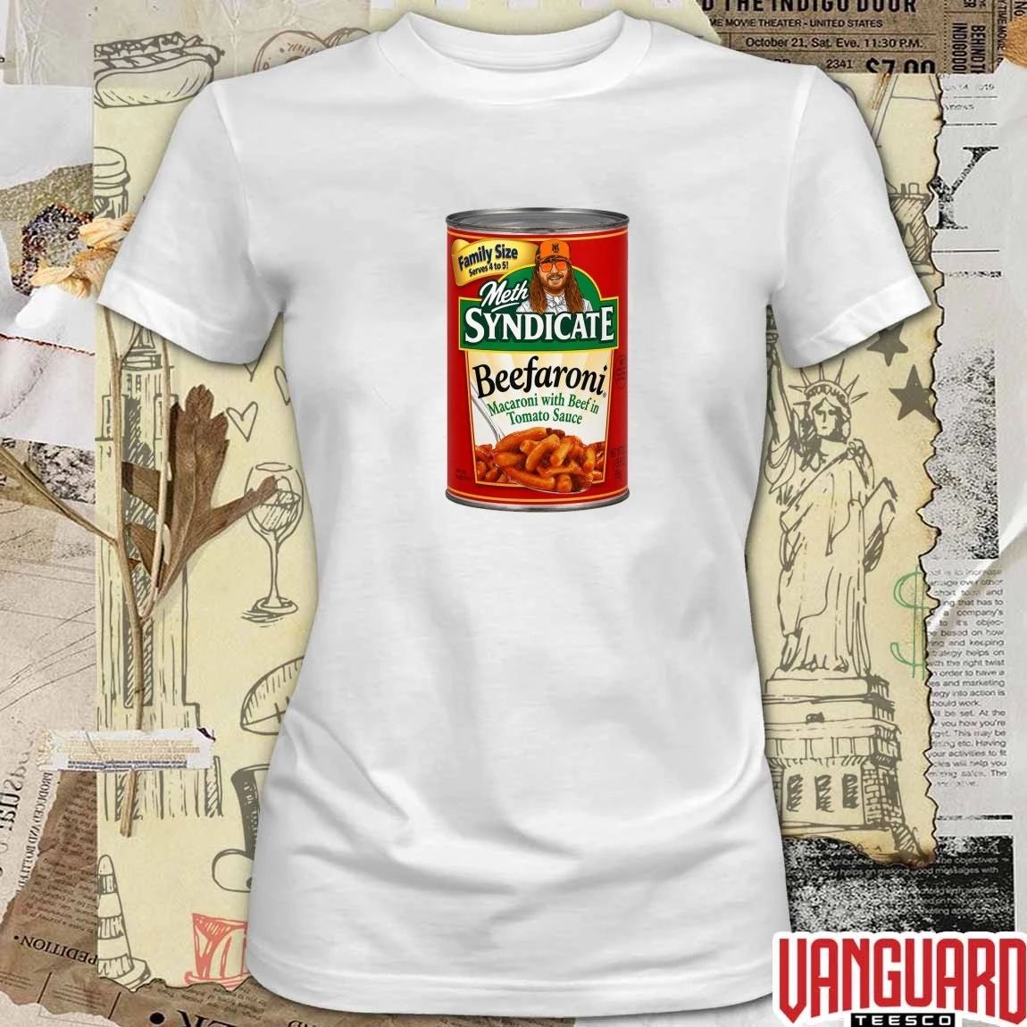 2026 Meth SYNDICATE Beefaroni Macaroni With Beef In Tomato Sauce t-shirt
