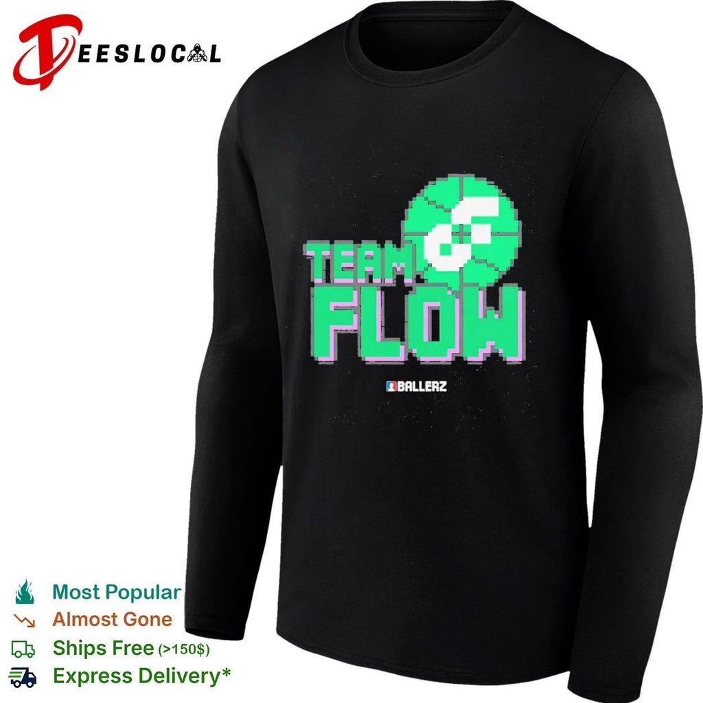 Team Flow Ballerz basketball pixel art T-shirt