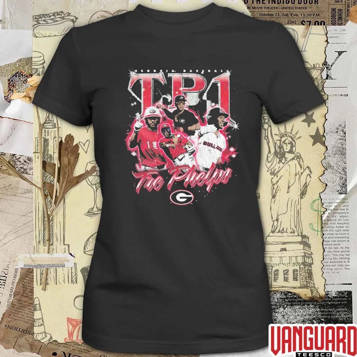 Tre Phelps III Georgia Bulldogs Baseball TP1 90s Graphic t-shirt