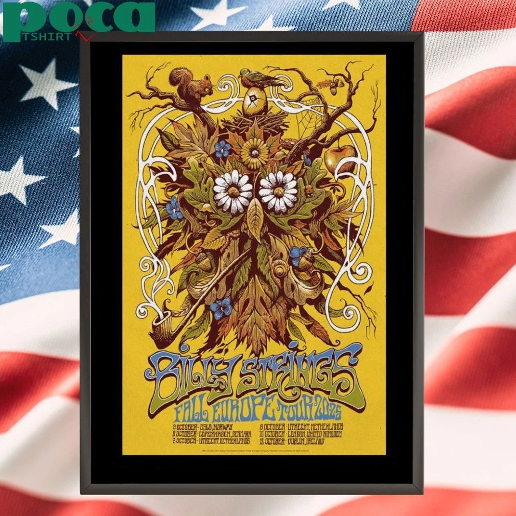 Billy Strings Fall Europe Tour 2025 Poster Shirt