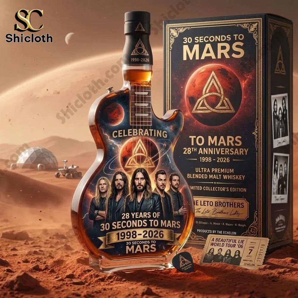 30 Seconds to Mars Rock Band 28th Anniversary Guitar Bottle