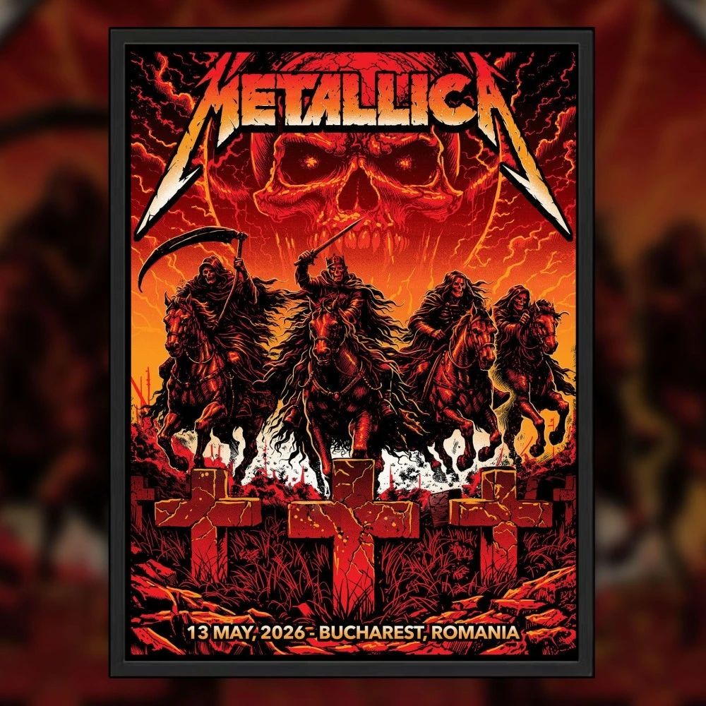 Metallica M72 Bucharest Limited Edition Merch Poster For Arena Nationala In Bucharest Romania On May 13 2026 Poster
