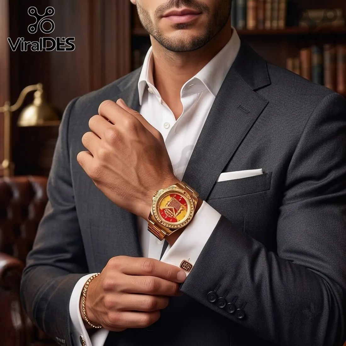 Spain National Football Team Gold Luxury Watch