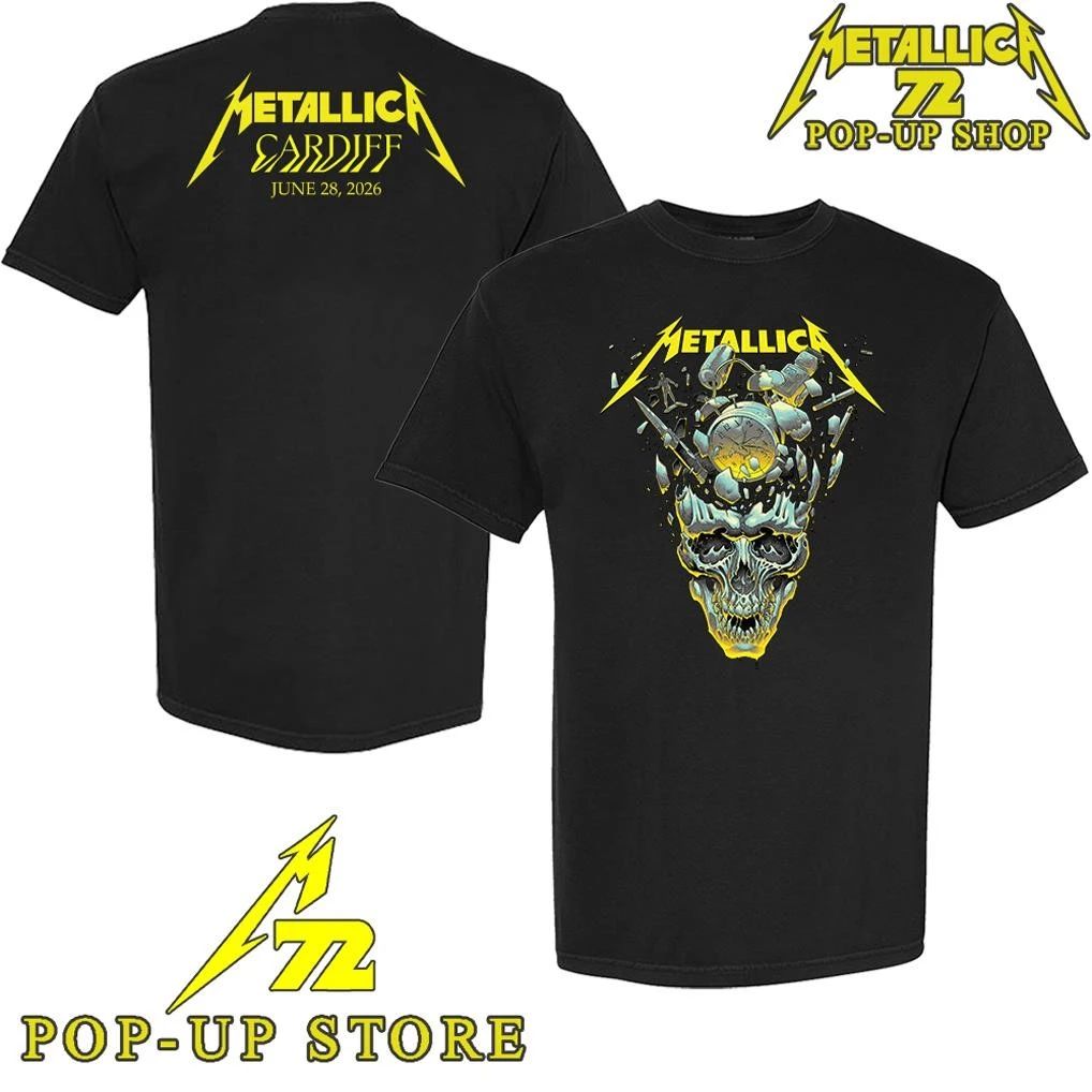 Metallica M72 Cardiff Wales June 28, 2026 Shattered Skull Pop-Up Shop T-Shirt