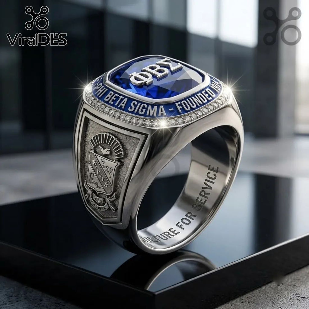 Phi Beta Sigma Engraved Silver Ring