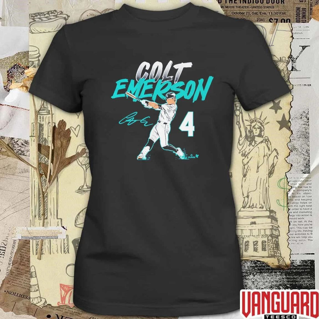 Colt Emerson Slugger Swing Number Seattle Mariners MLB Signature t-shirt