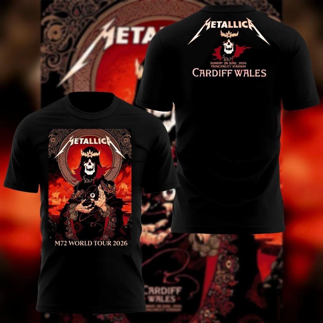 Metallica M72 World Tour 2026 Cardiff Wales Principality Stadium Pop-Up Shop Peter Diamond Art T-Shirt