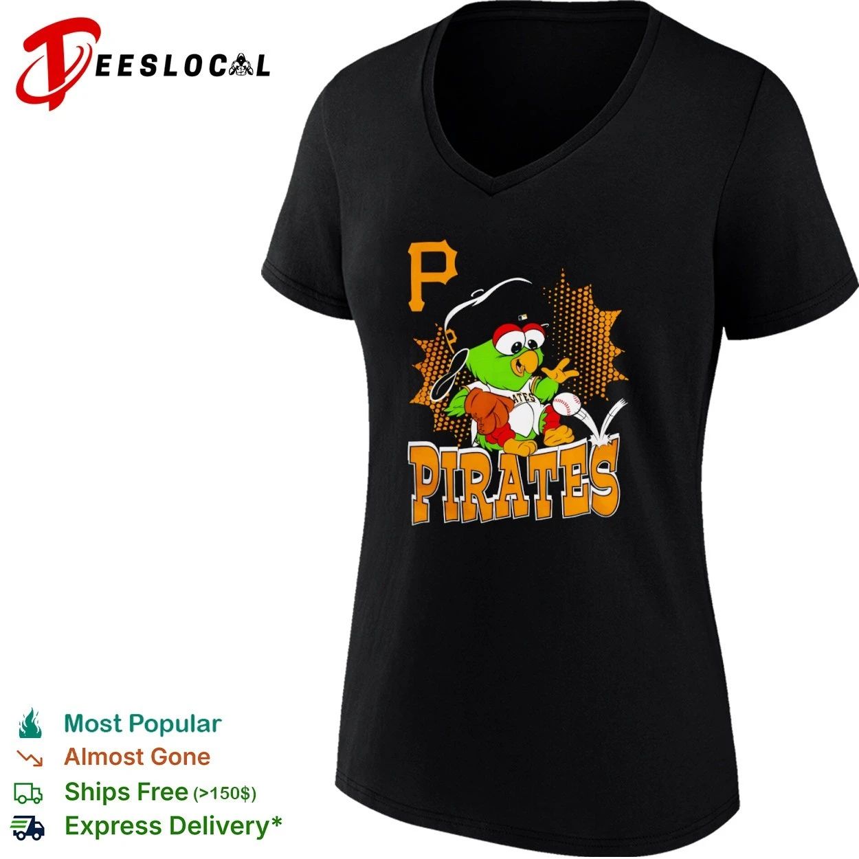 Pittsburgh Pirates Mascot P Pirates MLB Team Apparel T-shirt