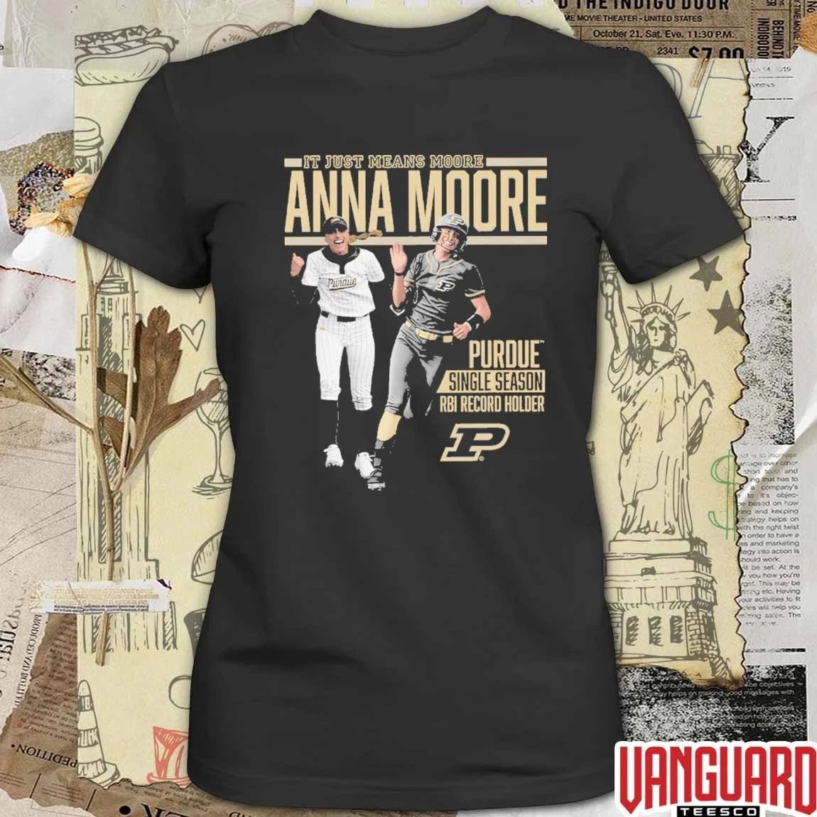 Anna Moore It Just Means Moore Purdue Boilermakers Single Season RBI Record Holder t-shirt