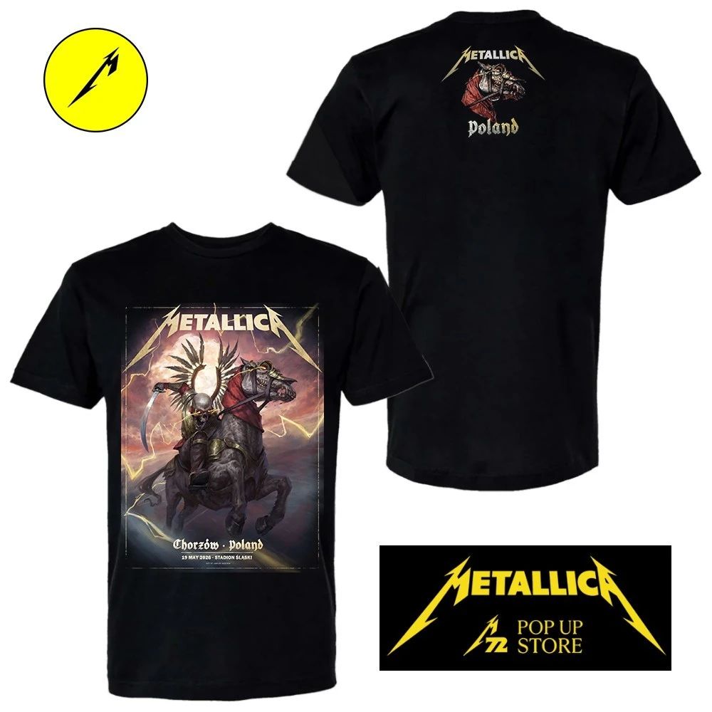 T-shirt Metallica M72 World Tour Poland 2026 Stadion Śląski – Dwustronny Oficjalny Sklep Pop-Up – Projekt Jakub Jagoda Limited Edition