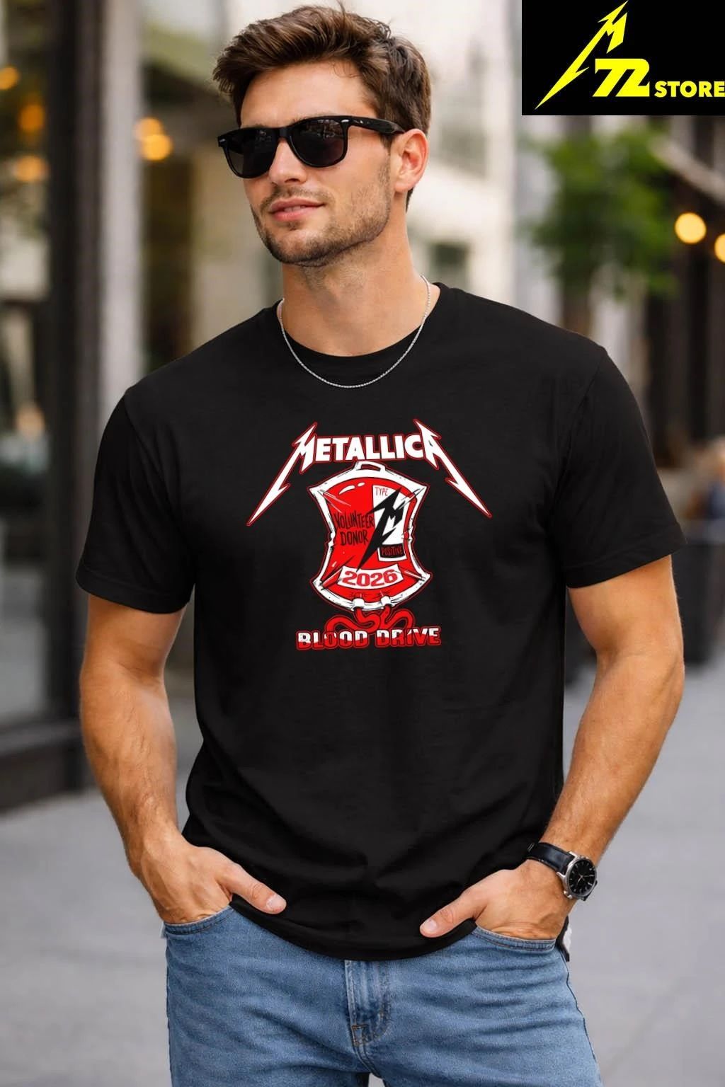 Metallica Volunteer Donor Type Positive 2026 Blood Drive Shirt