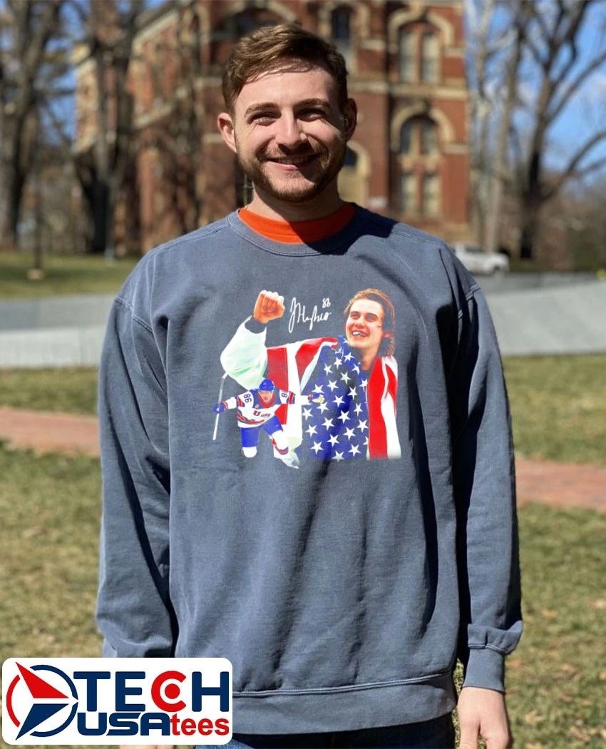 Jack Hughes Golden Goal Hero USA Hockey signature shirt