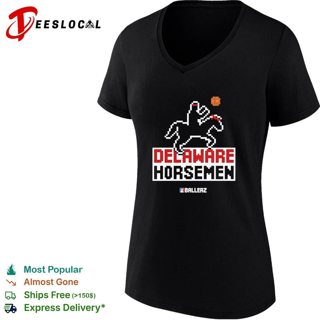 Delaware Horsemen Ballerz basketball pixel art T-shirt