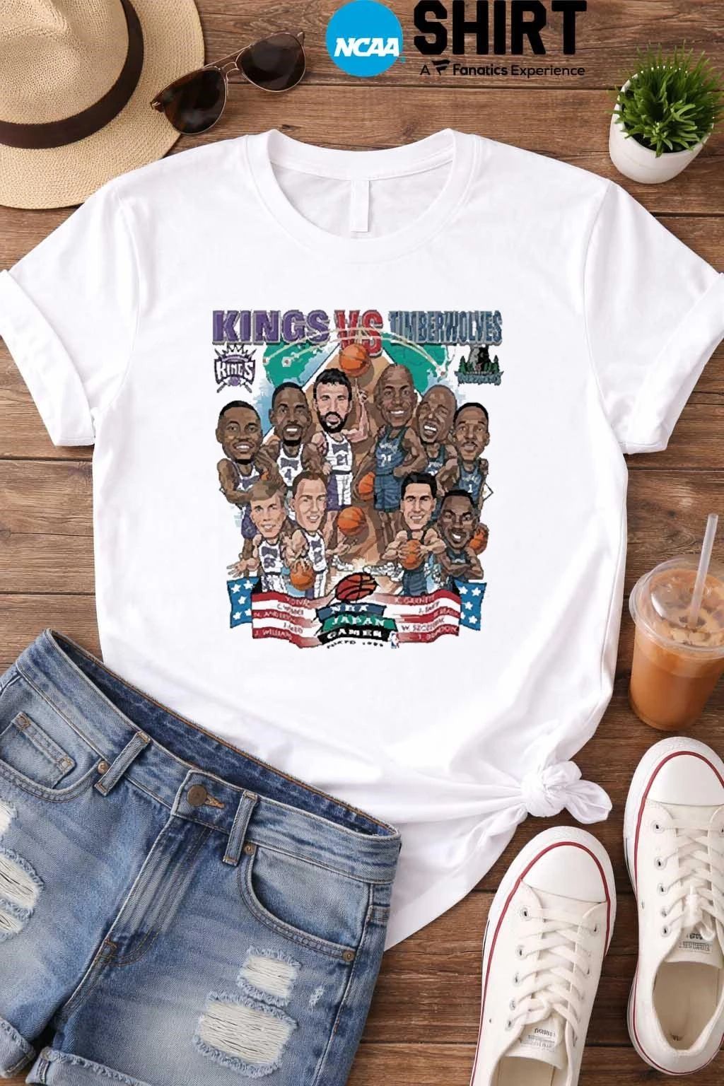 Kings Vs Timberwolves NBA Japan Games Tokyo 1999 Shirt