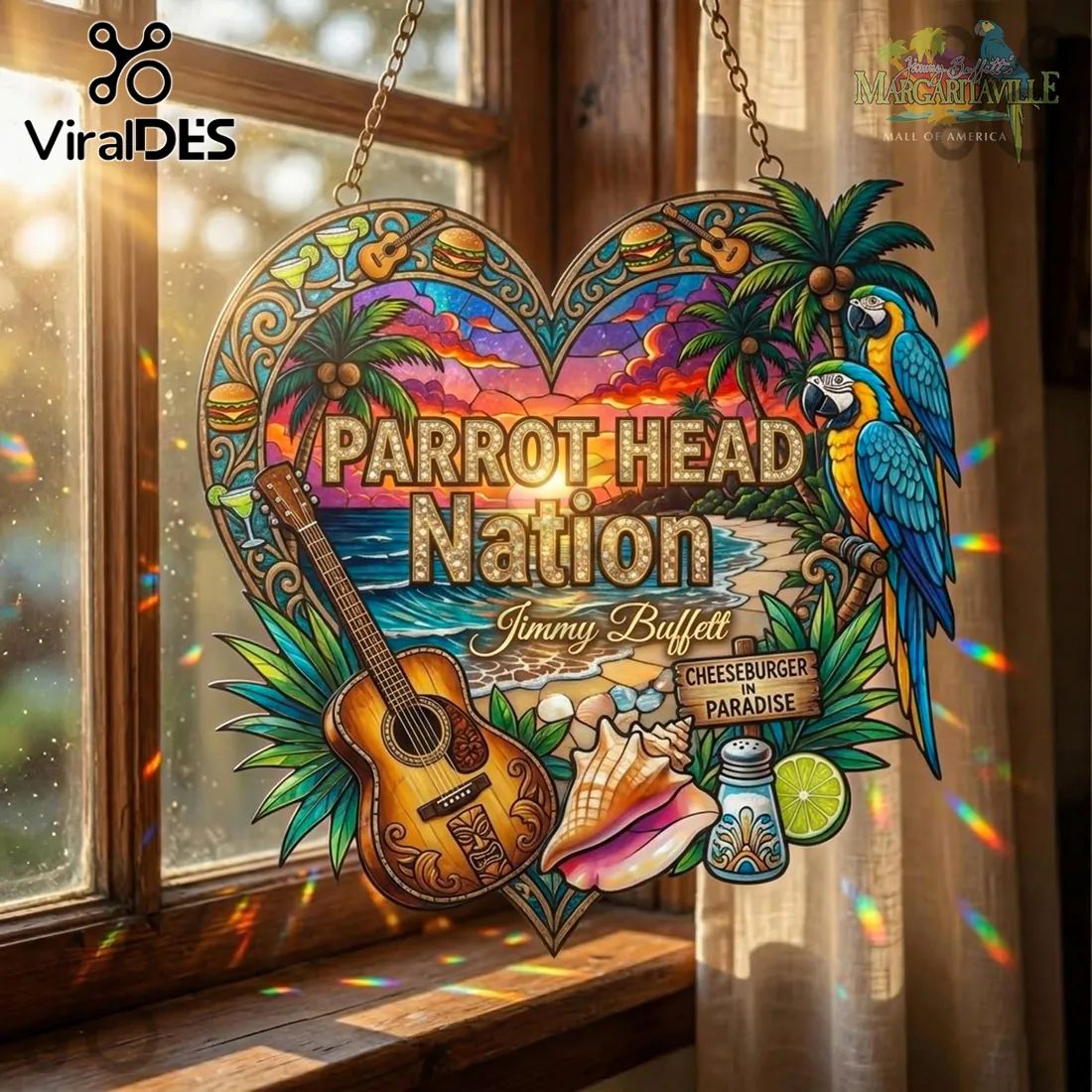 Jimmy Buffett Parrot Head Nation Acrylic Suncatcher