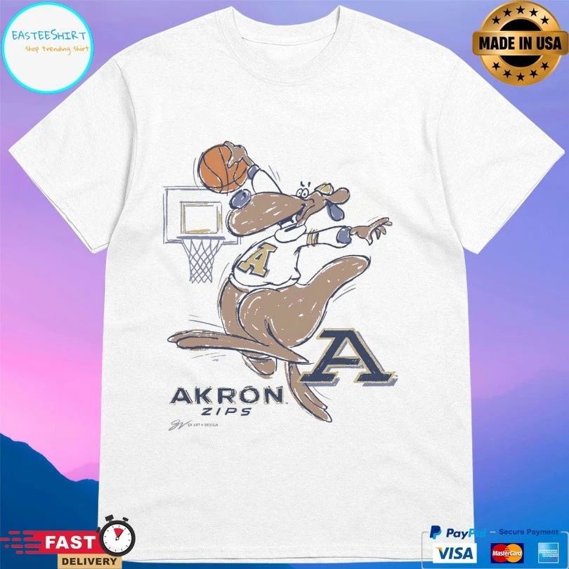 Akron Zip Basketball Cartoon T-shirts