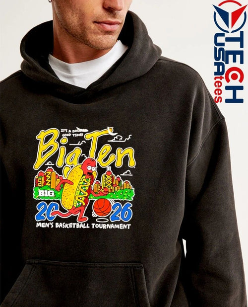 2026 Big Ten Men’s Basketball Tournament hotdog skyline shirt by bigtenstore