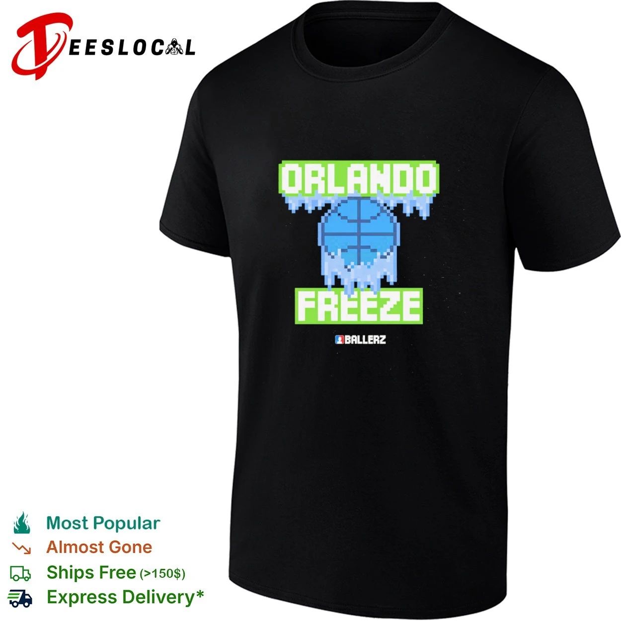 Orlando Freeze Ballerz basketball pixel art T-shirt