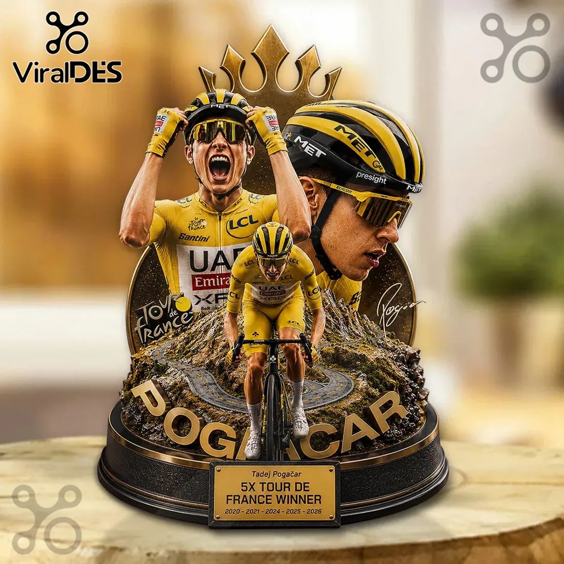 Tadej Pogacar 2026 Tour de France Acrylic Plaque