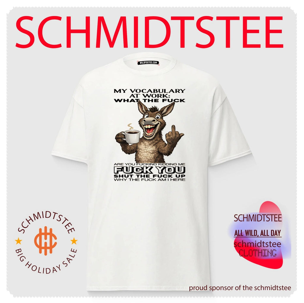 My Vocabulary at Work – Funny Donkey Coffee and Middle Finger shirt