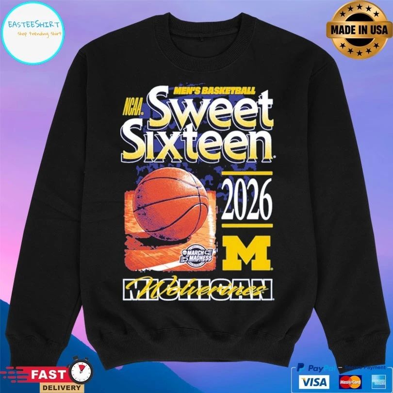 Michigan Wolverines Men’s Basketball Ncaa Sweet Sixteen 2026 March Madness T-shirt