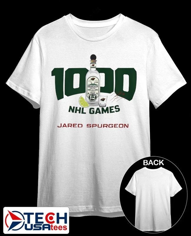 Jared Spurgeon 1000 NHL Games shirt