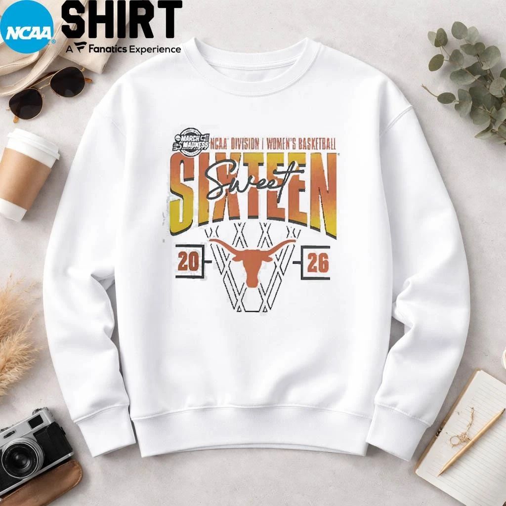 Texas Longhorns Women’s Basketball 2026 NCAA March Madness Sweet 16 T-Shirt