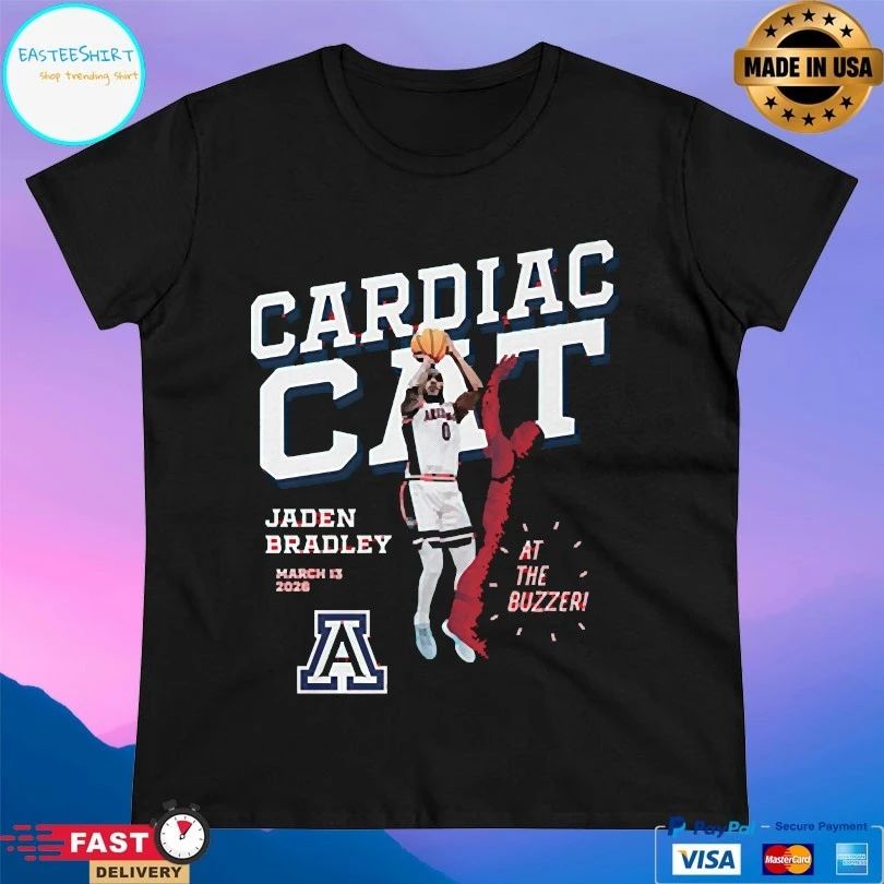 Arizona Wildcats Cardiac Cat Jaden Bradley March 13 2026 At The Buzzer T-shirts