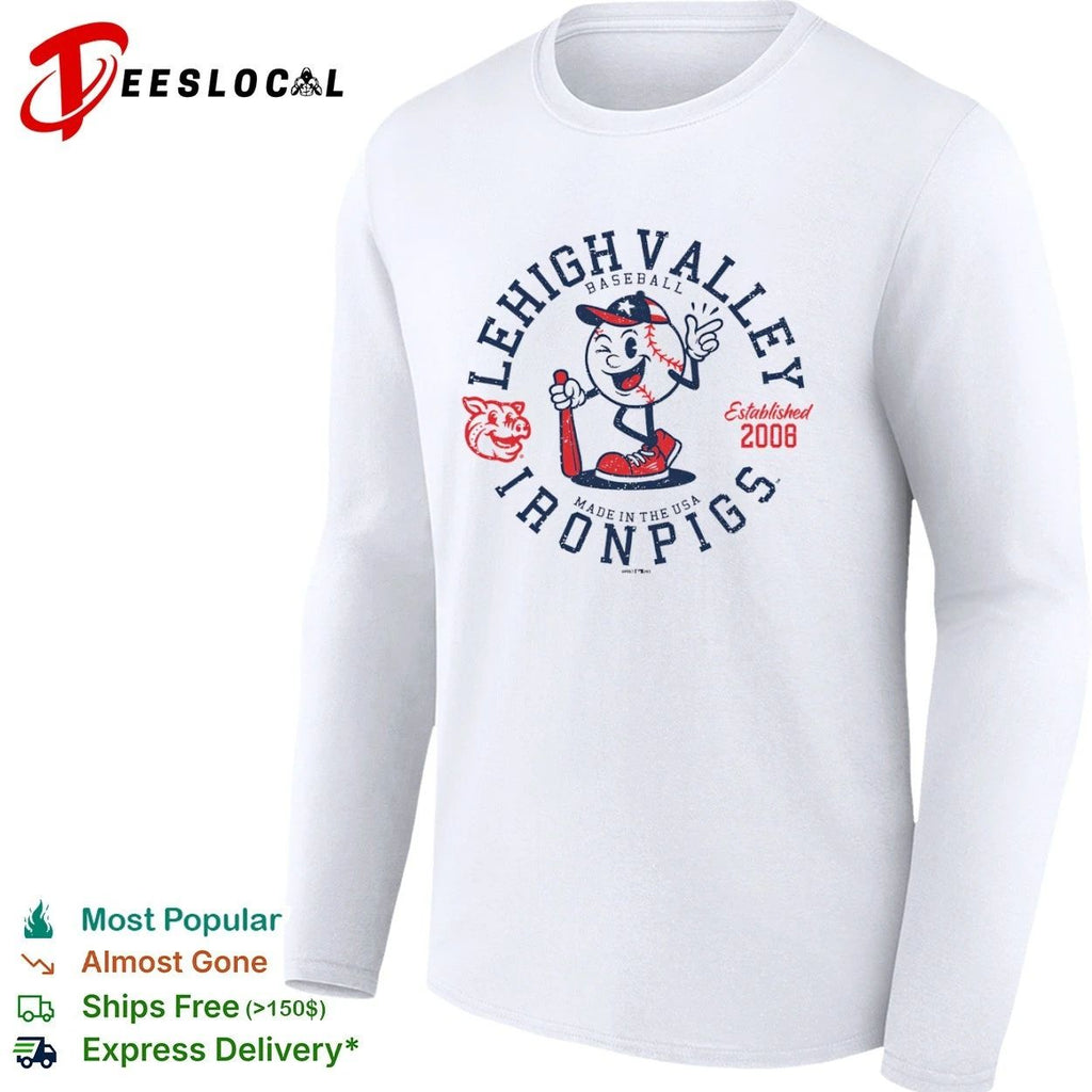 Lehigh Valley IronPigs Baseball All American Ball Est 2008 T-shirt