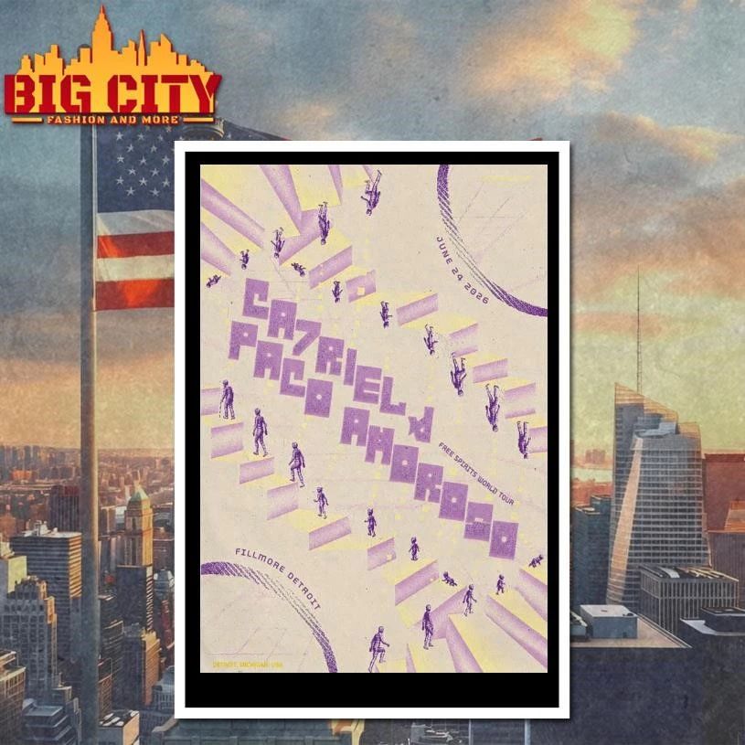 CA7RIEL And Paco Amoroso In Detroit MI On June 24 2026 Tour Poster Shirt