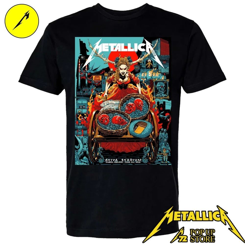 Metallica Dublin Pop-Up Store T-Shirt – Mick Cassidy Artwork Edition