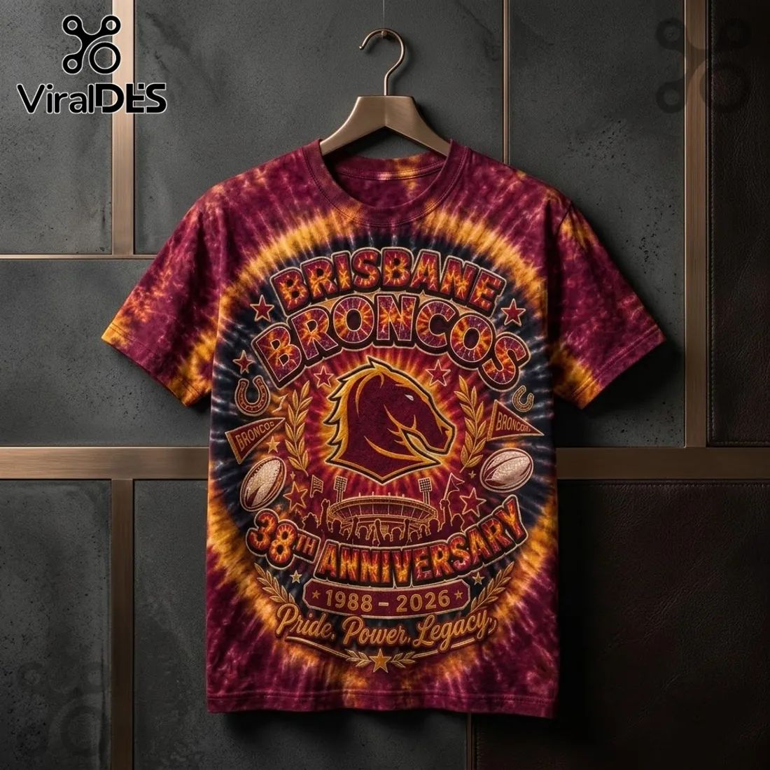 Brisbane Broncos 38th Anniversary Tie Dye Shirt