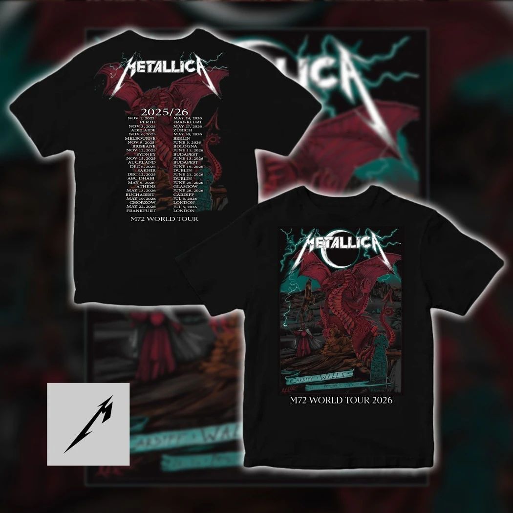 Metallica M72 World Tour Cardiff Wales June 28 2026 Pop-Up Duchess Of Dark White Duck Editions T-Shirt