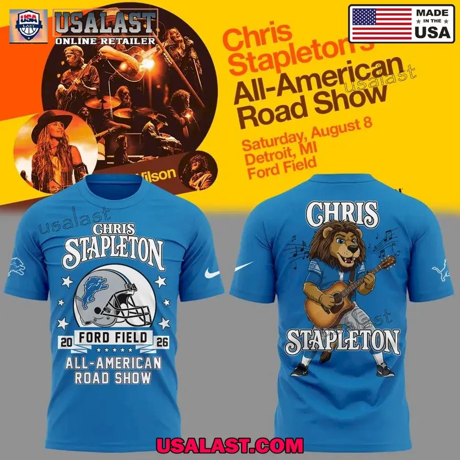 Detroit Lions x Chris Stapleton All American Road Show 3D T-Shirt