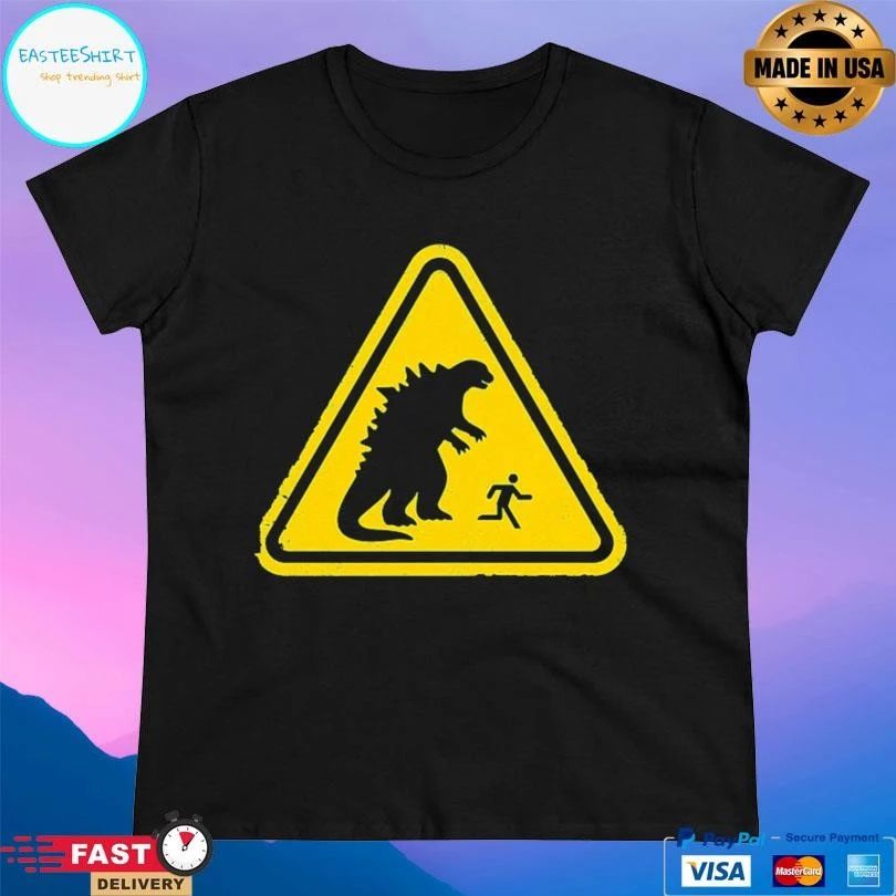 Kaiju Warning Danger Signs T-shirts